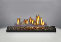 Linear Glass Burner Comes Standard With Topaz CRYSTALINE<sup>™</sup> Ember Bed