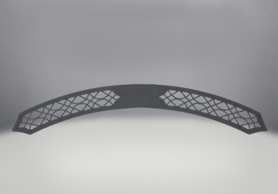 Arched Upper Grill, Painted Black Finish