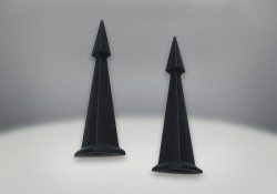 Andirons Painted Black Finish - Obelisk
