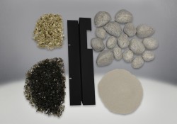 Shore Fire Kit, comes with a variety of Rock, Sand, Vermiculite, Glass and Rock Tray