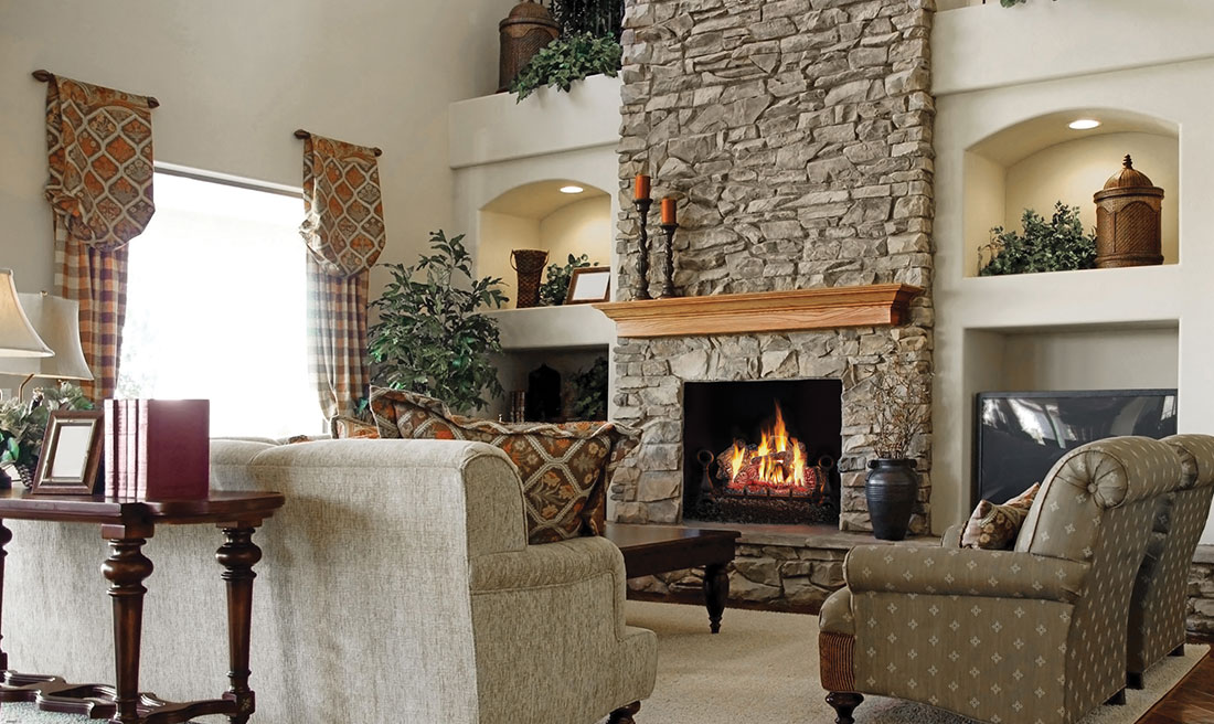 The Napoleon Fiberglow VF 18 Vent Free Gas Log Set is a fantastic addition to any room. A great alternative for a home where a fireplace was not installed.