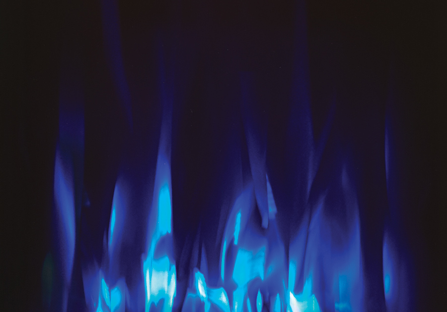 Flames set on blue